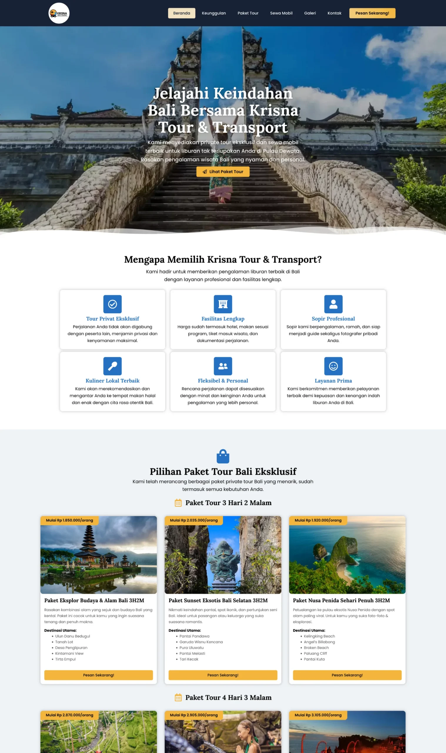 Landing Page Travel